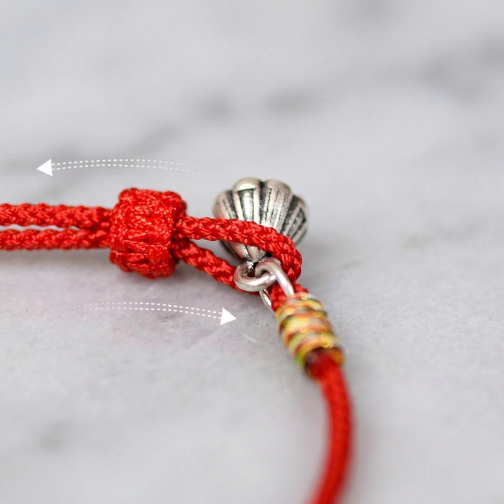 999 Fine Silver Pixiu Charm Bring Wealth Woven Lotus Pod Adjustable Cord Bracelet Anklet