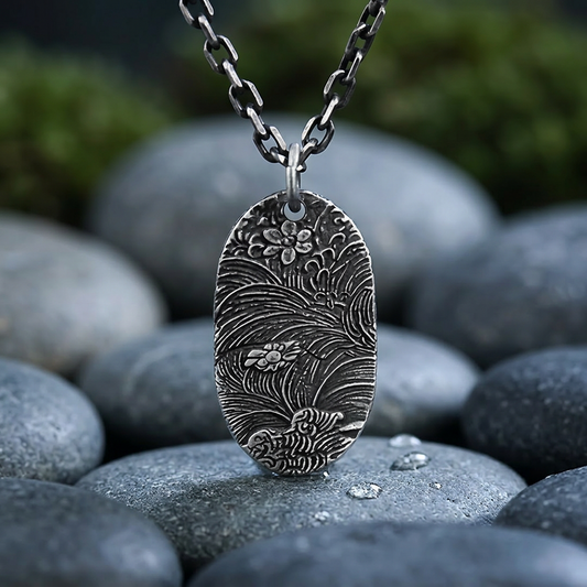 S999 Fine Silver Unisex Landscape Pendant Necklace