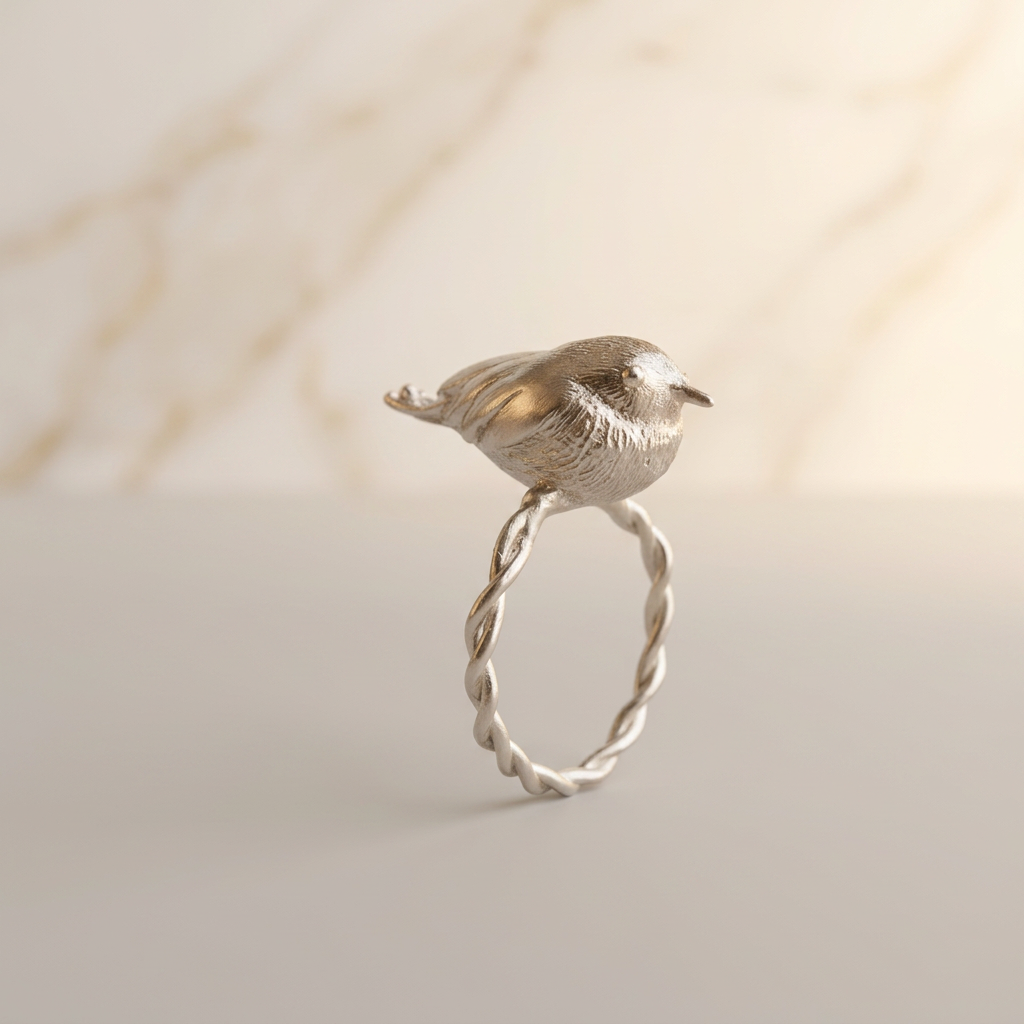 s925 Solid Sterling Silver Very Cute Bird Ring
