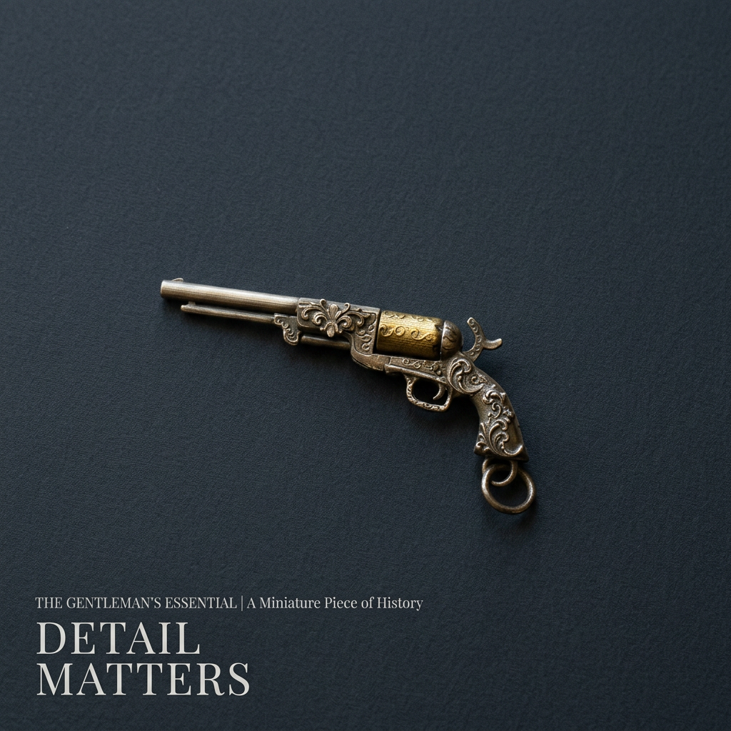s925 Sterling Silver Vintage Submachine Gun Retro Colt Revolver Pistol Pendant Necklace