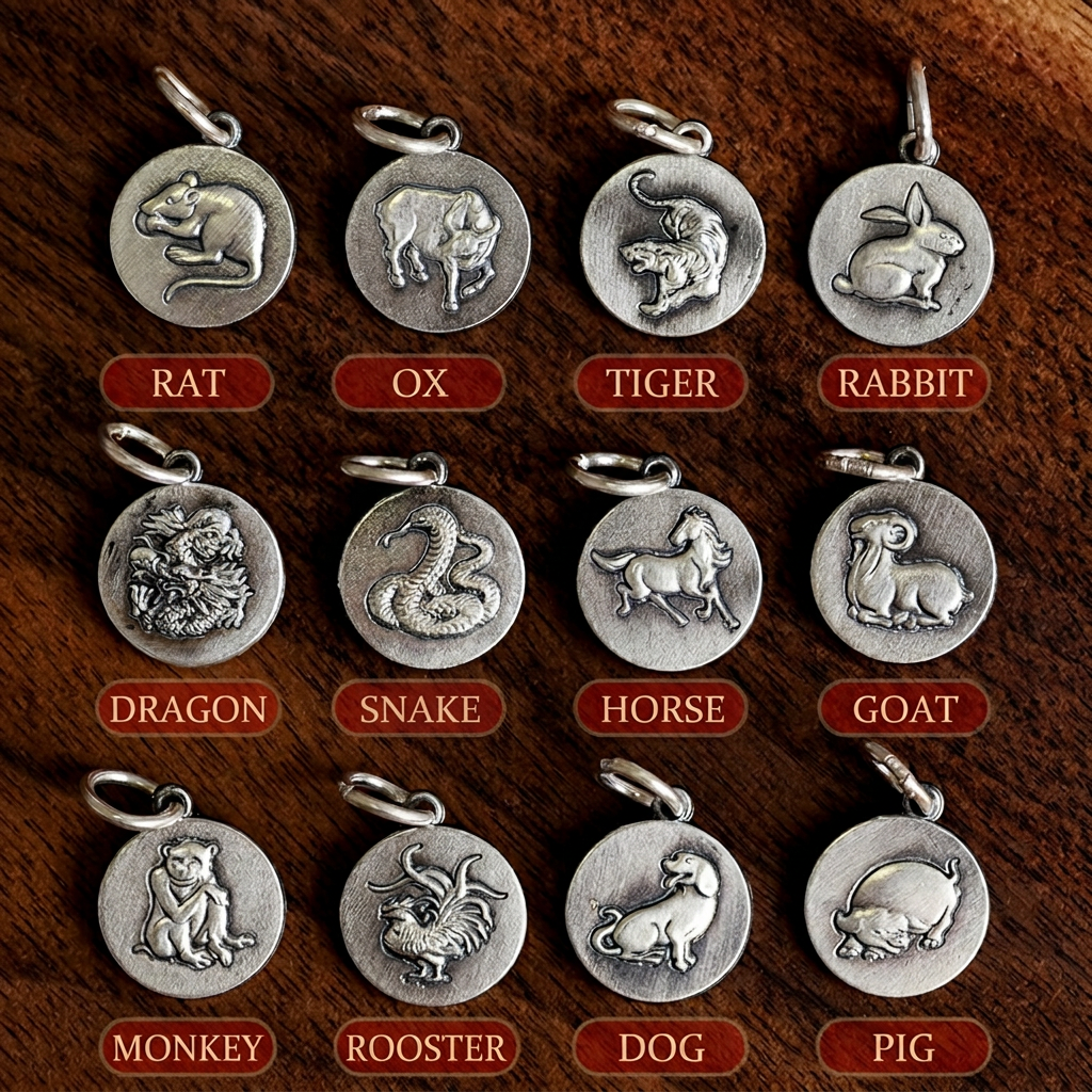 999 Fine Silver Chinese Zodiac Horse Dragon Charm Bracelet