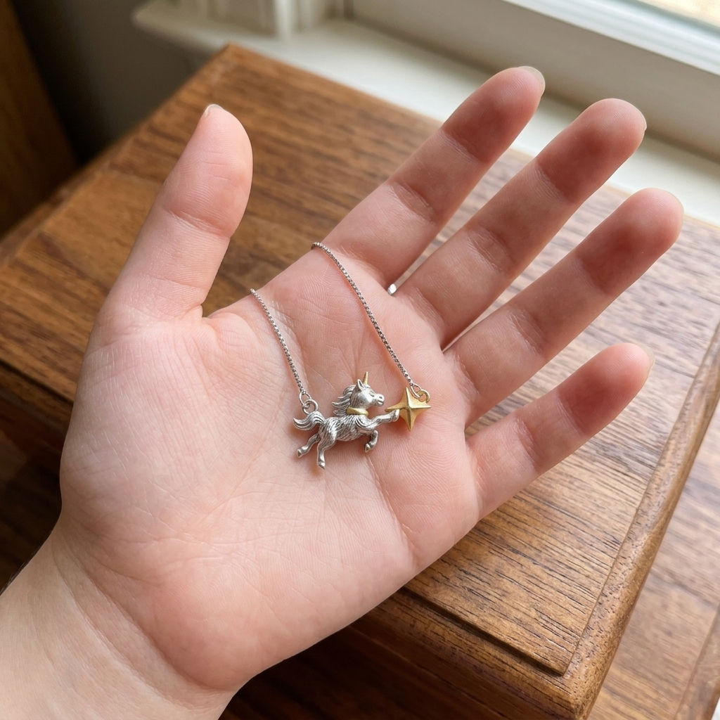 s925 Sterling Silver Zodiac Year of the Horse Ring and Necklace