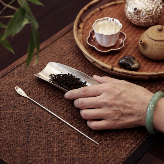 S999 Fine Silver Minimal Stirrer Tea Spoon Needle