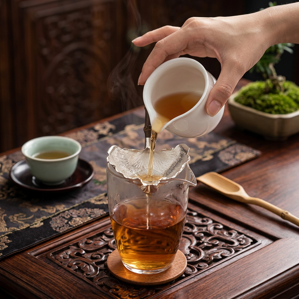 s999 Fine Silver Handcrafted Ginkgo Leaf Tea Strainer Tea Filter