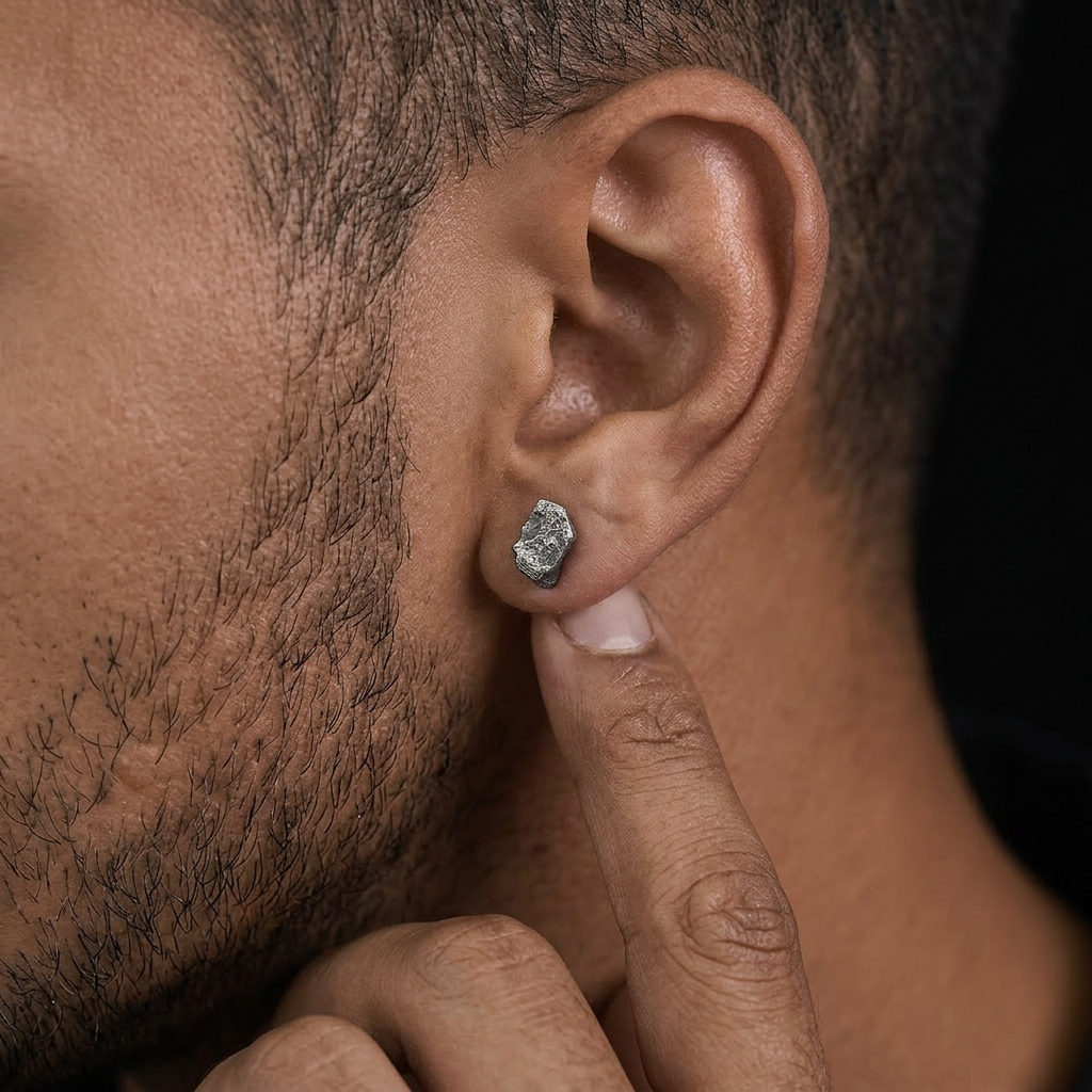 S999 Fine Silver Vintage Minimal Minimalist Men Women Stud Earrings