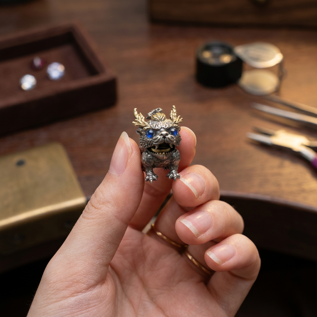s925 Sterling Silver Dragon Qilin Pendant and Necklace