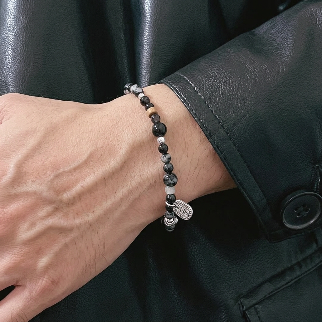 999 Fine Silver Bamboo-joint Charm Agate Natural Stone Beads Bracelet