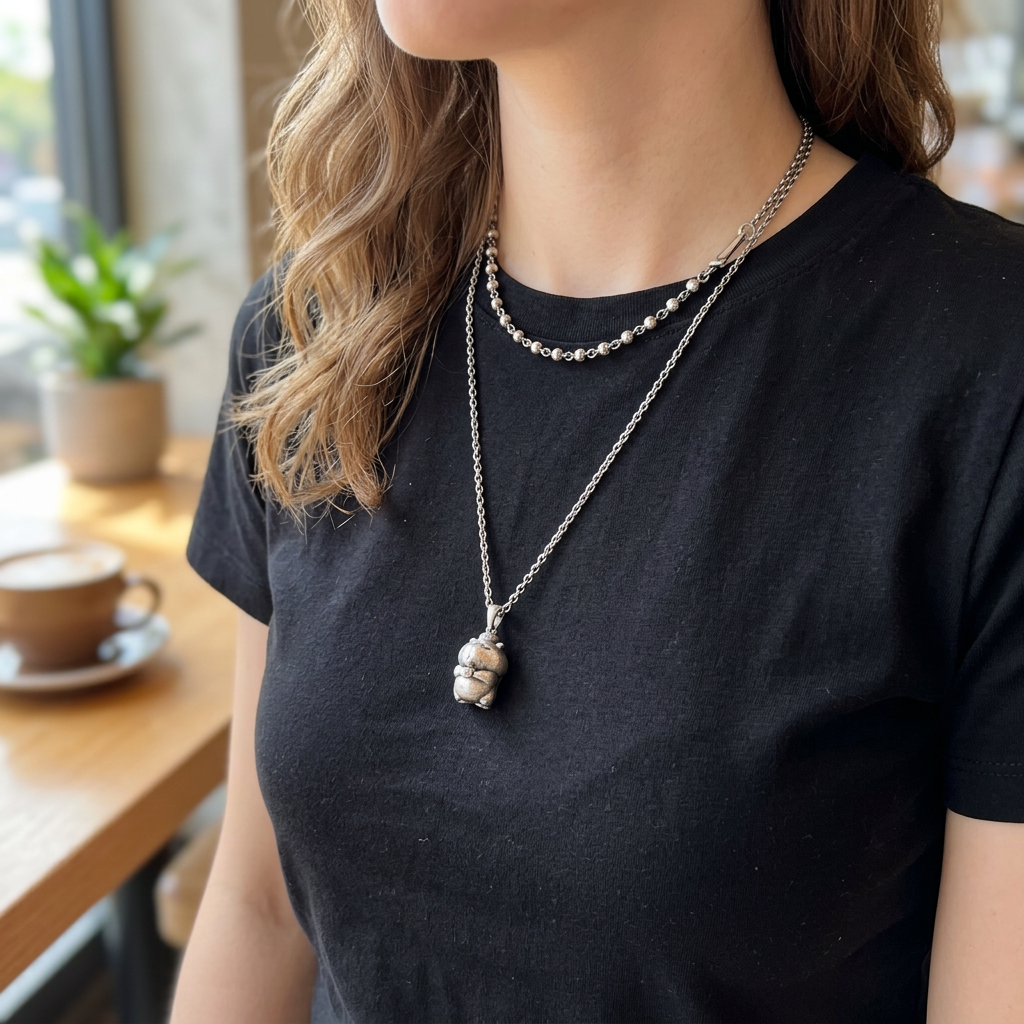 s925 Sterling Silver Cute Vintage Style Capybara Pendant Necklace