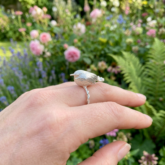 s925 Solid Sterling Silver Very Cute Bird Ring