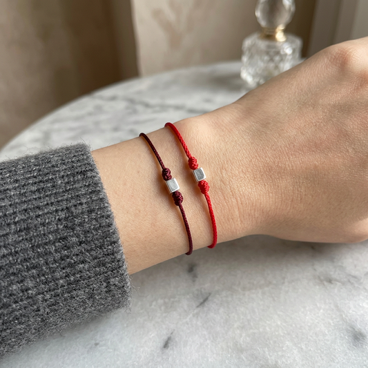 s925 Sterling Silver Mini Minimal Charm Stacking Weaving Thin Cord Bracelet Anklet