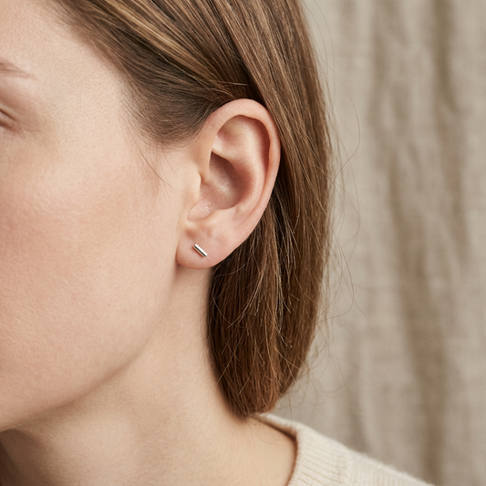 s925 Sterling Silver Mini Minimal Style Everyday Wear Stud Earrings