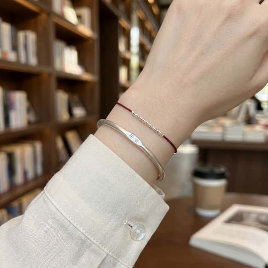 s925 Sterling Silver Minimal Style Beads Bracelet Anklet
