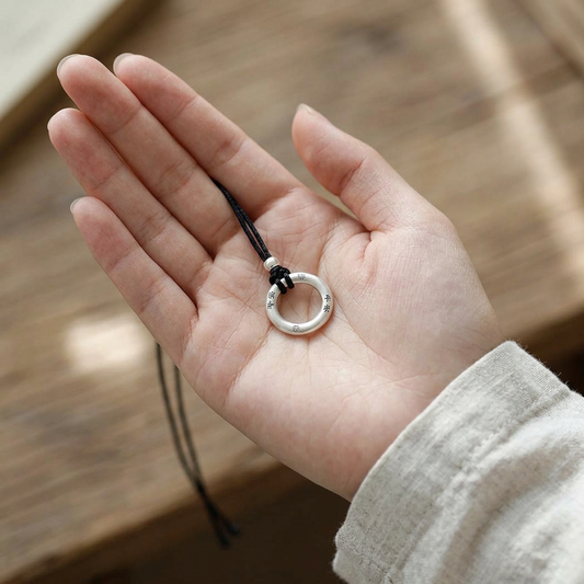 999 Fine Solid Silver Peace Buckle Cord Adjustable Necklace