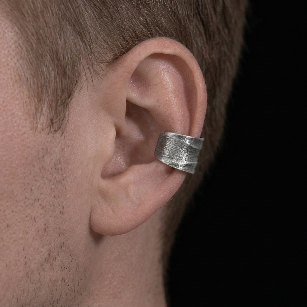 S999 Fine Silver Vintage Ear Cuff Unisex