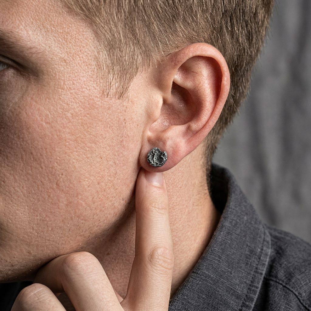S999 Fine Silver Vintage Minimal Men Women Stud Earrings