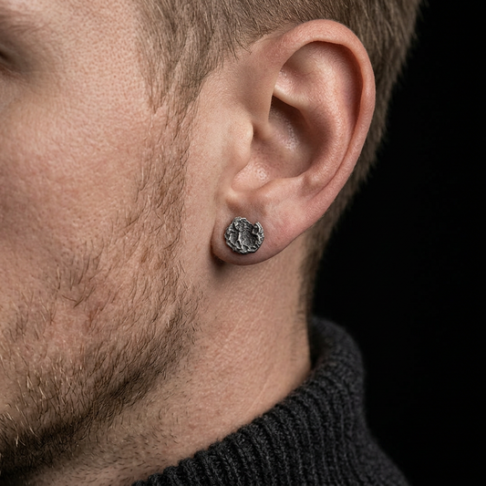 S999 Fine Silver Vintage Minimal Men Women Stud Earrings