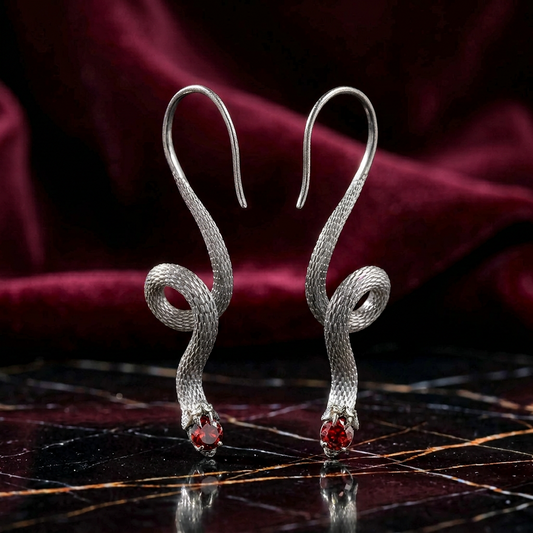 s925 Sterling Silver Snake Hoop Earrings