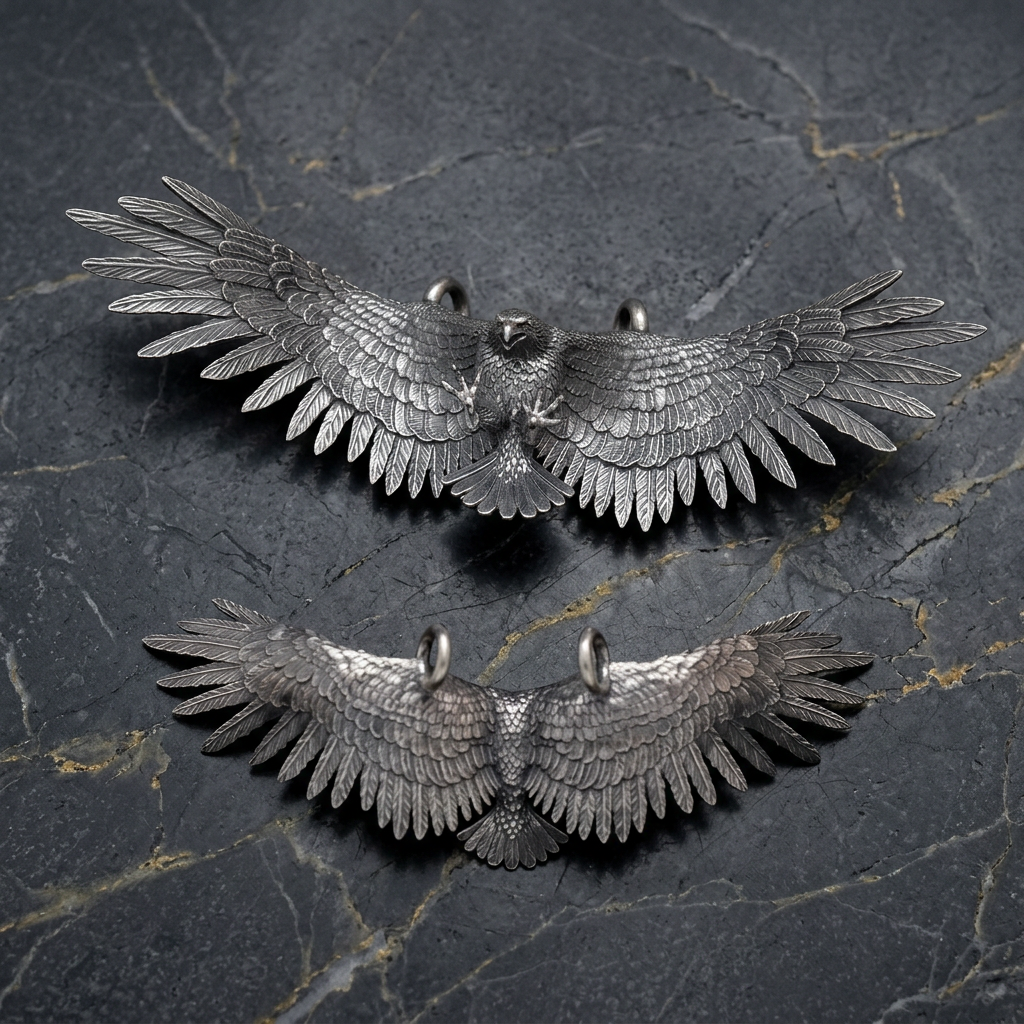 s925 Sterling Silver Vintage Eagle Pendant and Necklace
