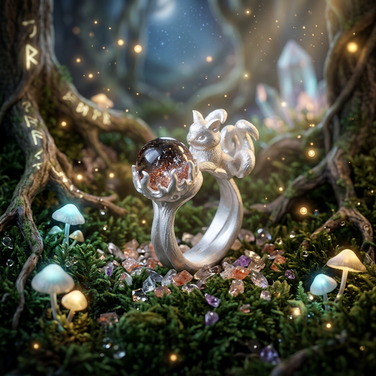 s925 Sterling Silver Unique Crystal Nine Tail Fox Ring