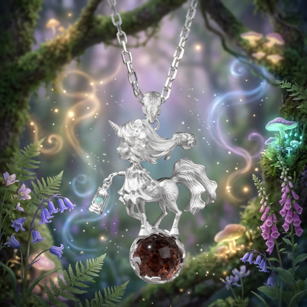 s925 Sterling Silver Fairytale Unicorn Fairy Pendant Necklace