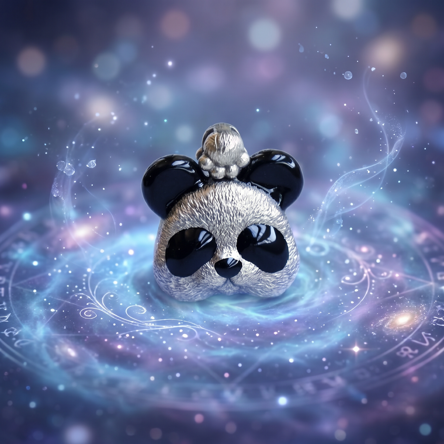 s925 Sterling Silver Enamel Panda Pendant and Earrings
