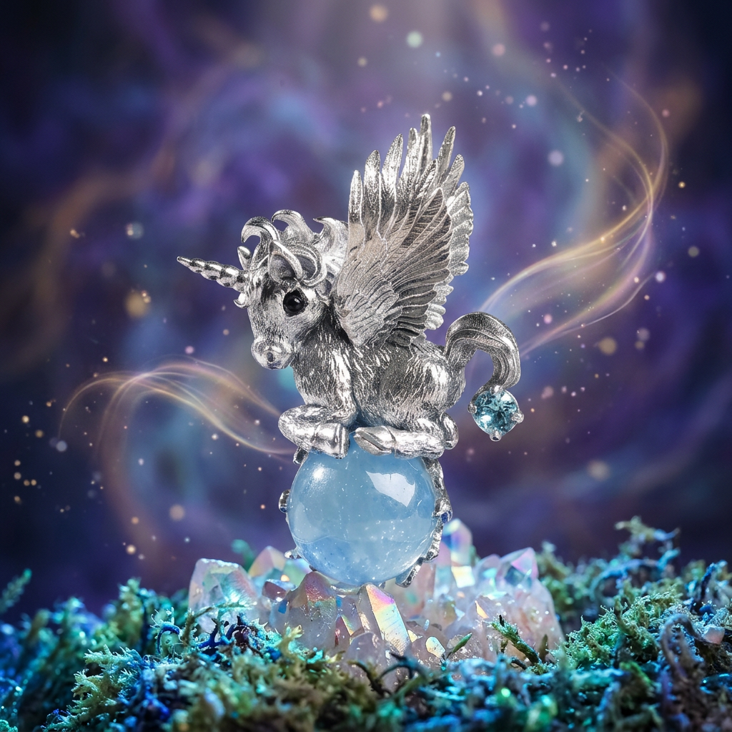 s925 Sterling Silver Fairytale Cute Unicorn Crystal Pendant