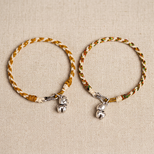 999 Fine Silver Cute Horse Charm Weaving Bracelet