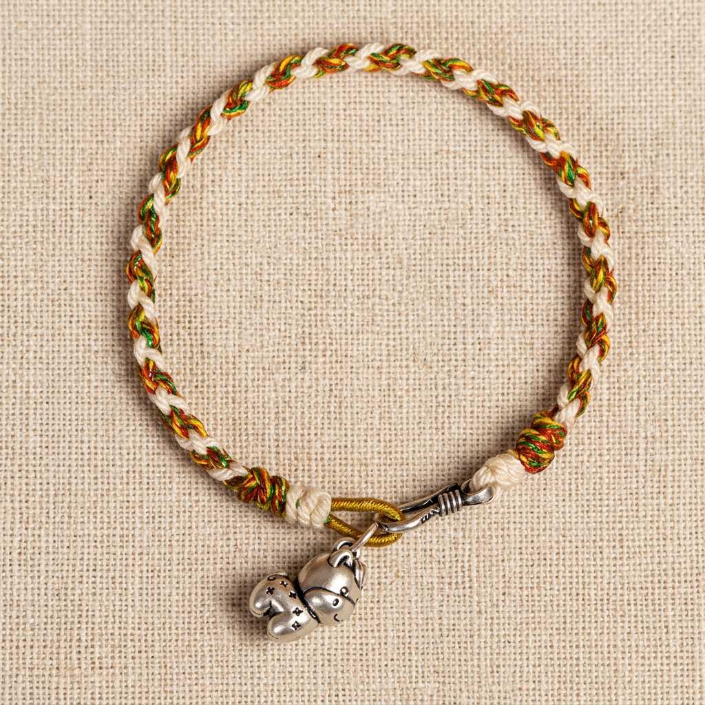 999 Fine Silver Cute Horse Charm Weaving Bracelet