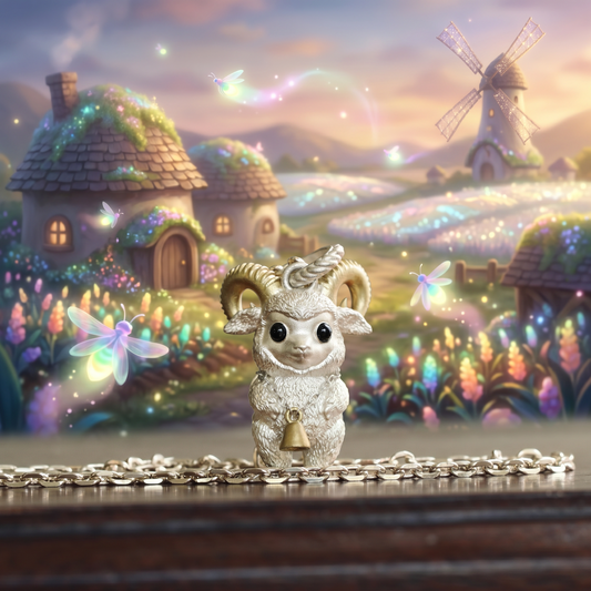 s925 Sterling Silver Cute Sheep Zodiac Pendant Necklace