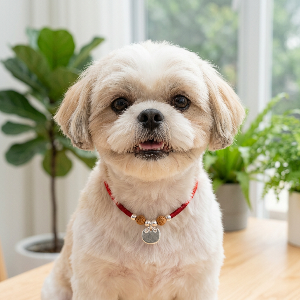 s999 s925 Solid Sterling Silver Minimal Ruyi Lock Charm Owner & Pet Matching Thread Cord Collar Necklace