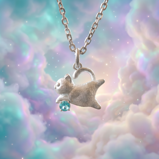 s925 Sterling Silver Cat Pendant Necklace Cute Cat