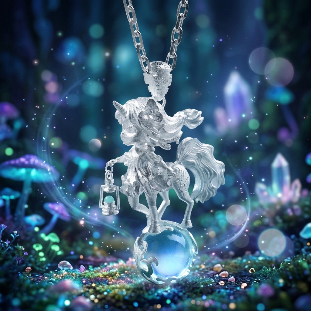 s925 Sterling Silver Fairytale Unicorn Fairy Pendant Necklace