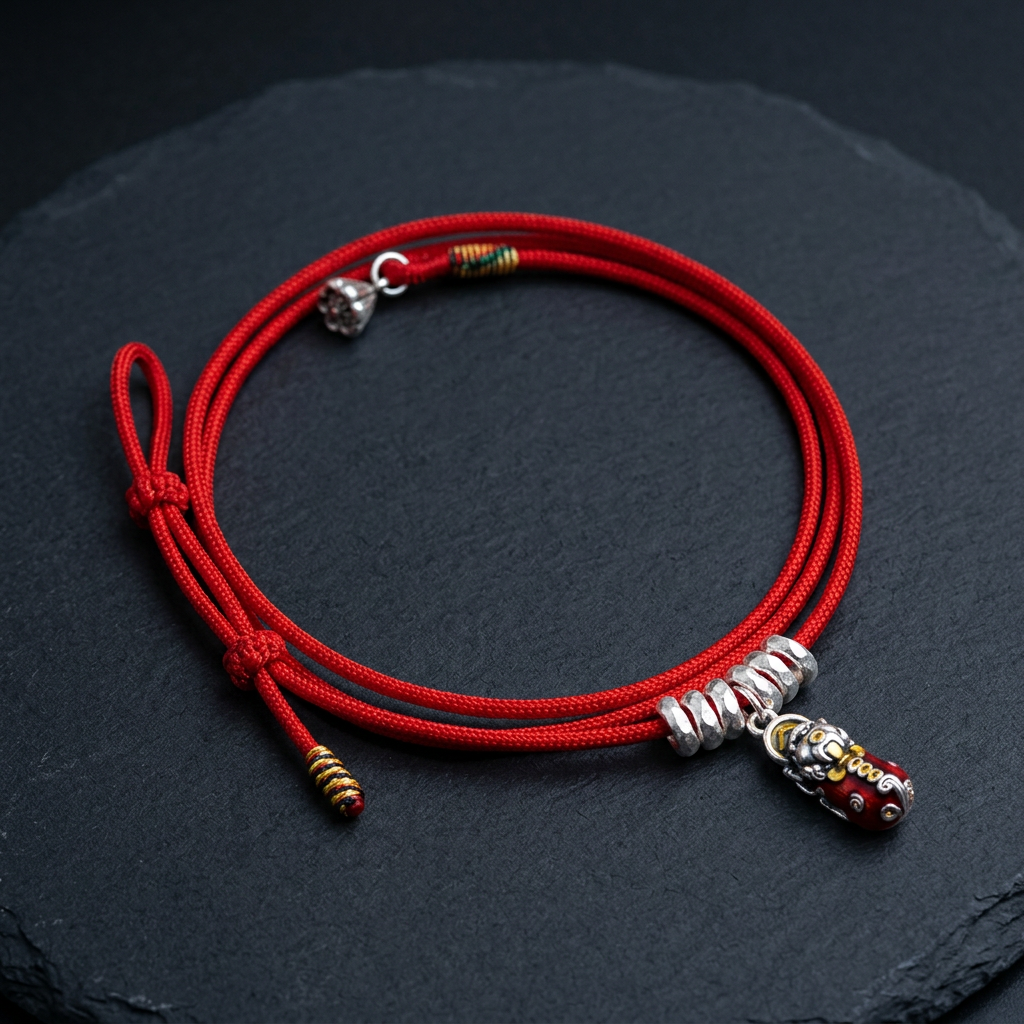 999 Fine Silver Pixiu Bring Wealth Charm Waist Chain Bell Rope Belt