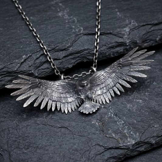 s925 Sterling Silver Vintage Eagle Pendant and Necklace