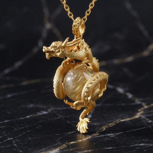 s925 Sterling Silver Dragon Crystal Pendant