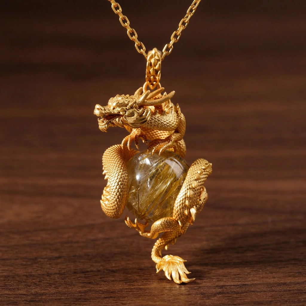 s925 Sterling Silver Dragon Crystal Pendant