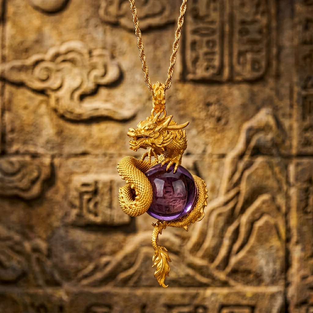 s925 Sterling Silver Dragon Crystal Pendant