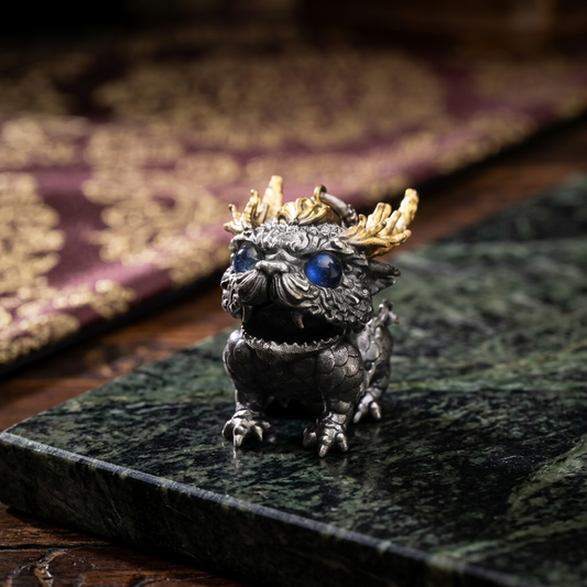 s925 Sterling Silver Dragon Qilin Pendant and Necklace