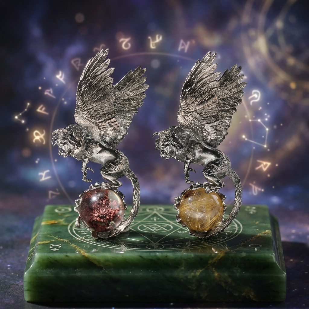 s925 Sterling Silver Vintage Style Mythical Creature Lion Bird Wings Pendant