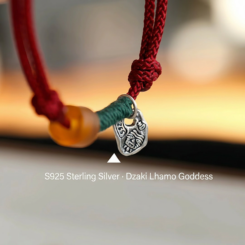 Top-tier good luck Zaki Ram Vintage Tibetan-style s925 sterling silver Hand Rope Bracelet