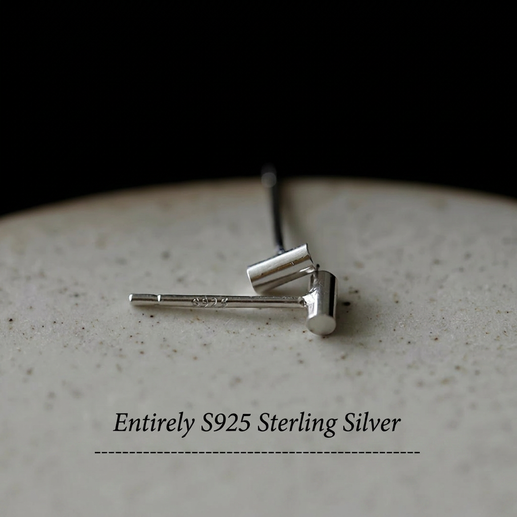 s925 Sterling Silver Mini Minimal Style Everyday Wear Stud Earrings