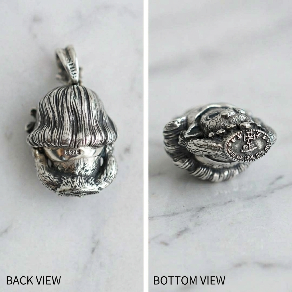 S925 Sterling Silver Cat and the Girl  Delicate and Unique charm Pendant